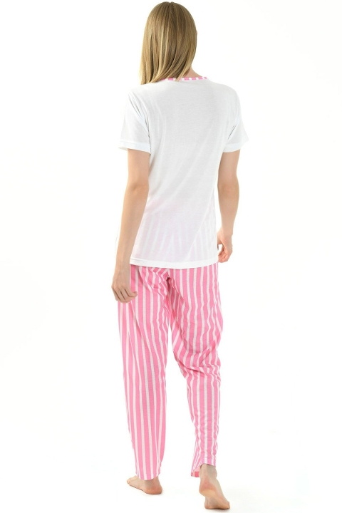 Yeni İnci Yazlık Viskon Kısa Kollu Pijama Takımı Yeni İnci 1849 - Görsel 5