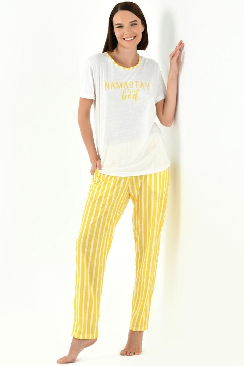 Yeni İnci Yazlık Viskon Kısa Kollu Pijama Takımı Yeni İnci 1849
