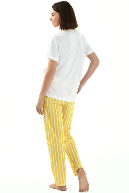 Yeni İnci Yazlık Viskon Kısa Kollu Pijama Takımı Yeni İnci 1849 - Görsel 2