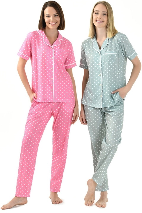 Yeni İnci Pembe Ekose Kısa Kollu Pijama Takımı Yeni İnci 1842