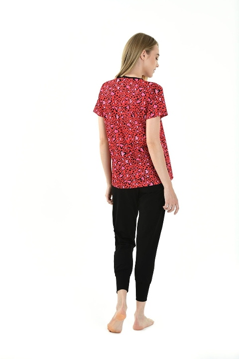 Yeni İnci Yeni İnci Viskon Kadın Pijama Takımı Kısa Kollu Şortlu 1805 - Görsel 2