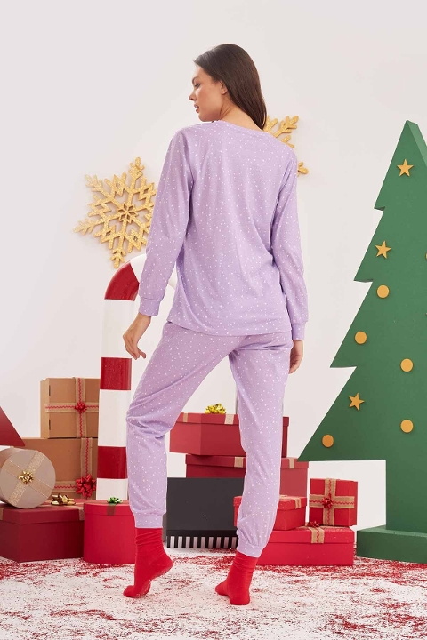 NBB Pamuklu Yıldızlı Kadın Pijama Takımı NBB 67548 - Görsel 3
