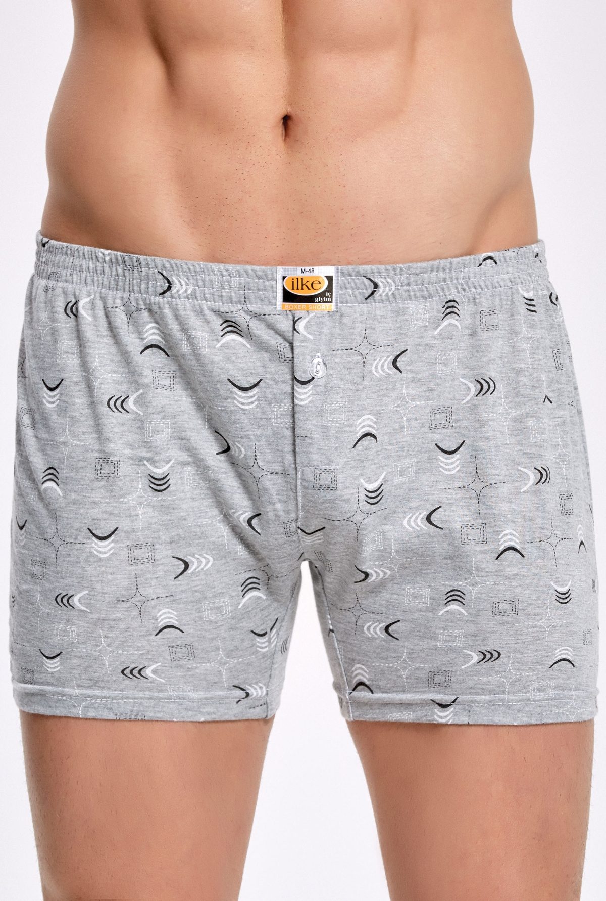 Esnek Bel Lastiği Pamuk Boxer Erkek İlke 001 - Asorti