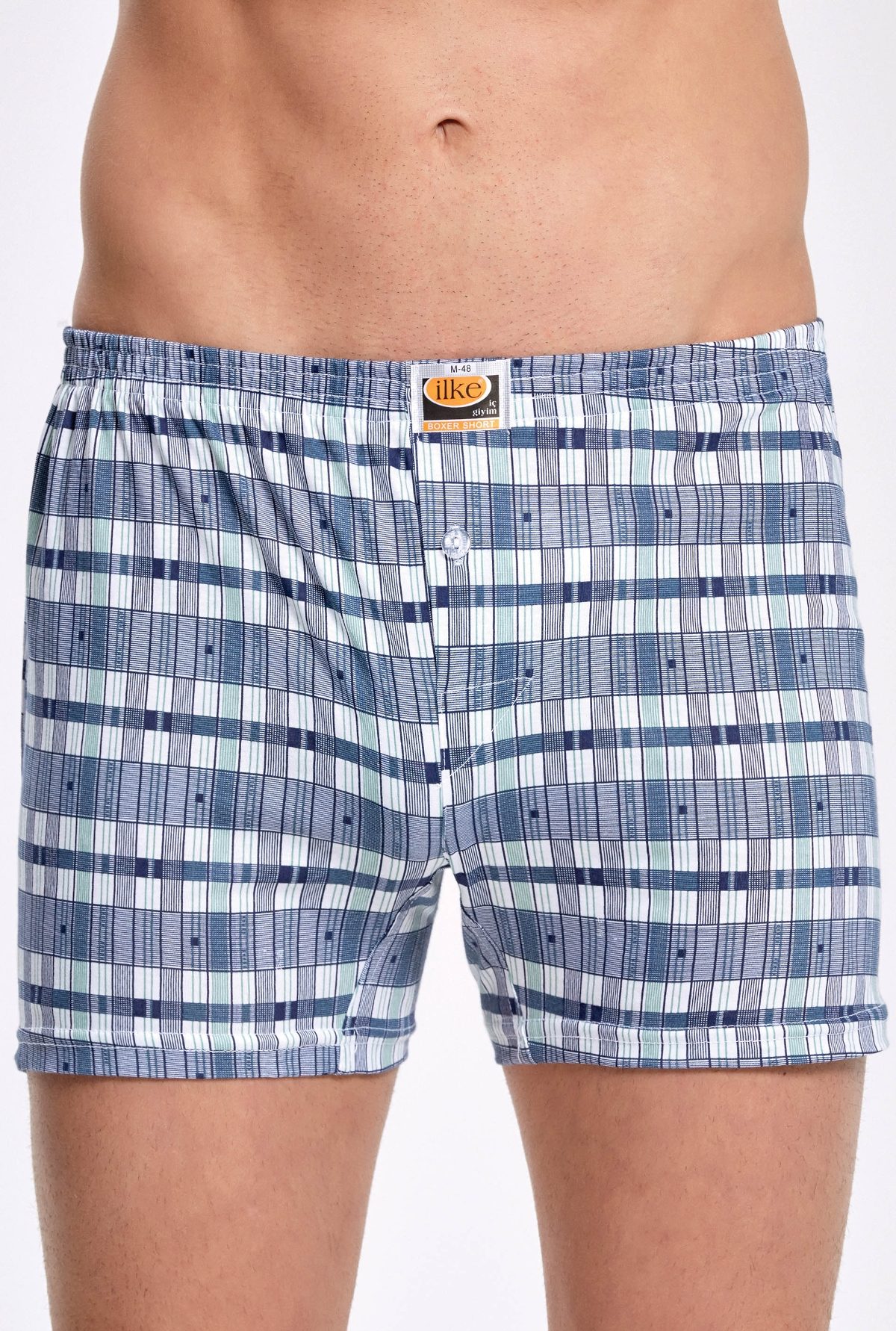 Esnek Bel Lastiği Pamuk Boxer Erkek İlke 001 - Asorti