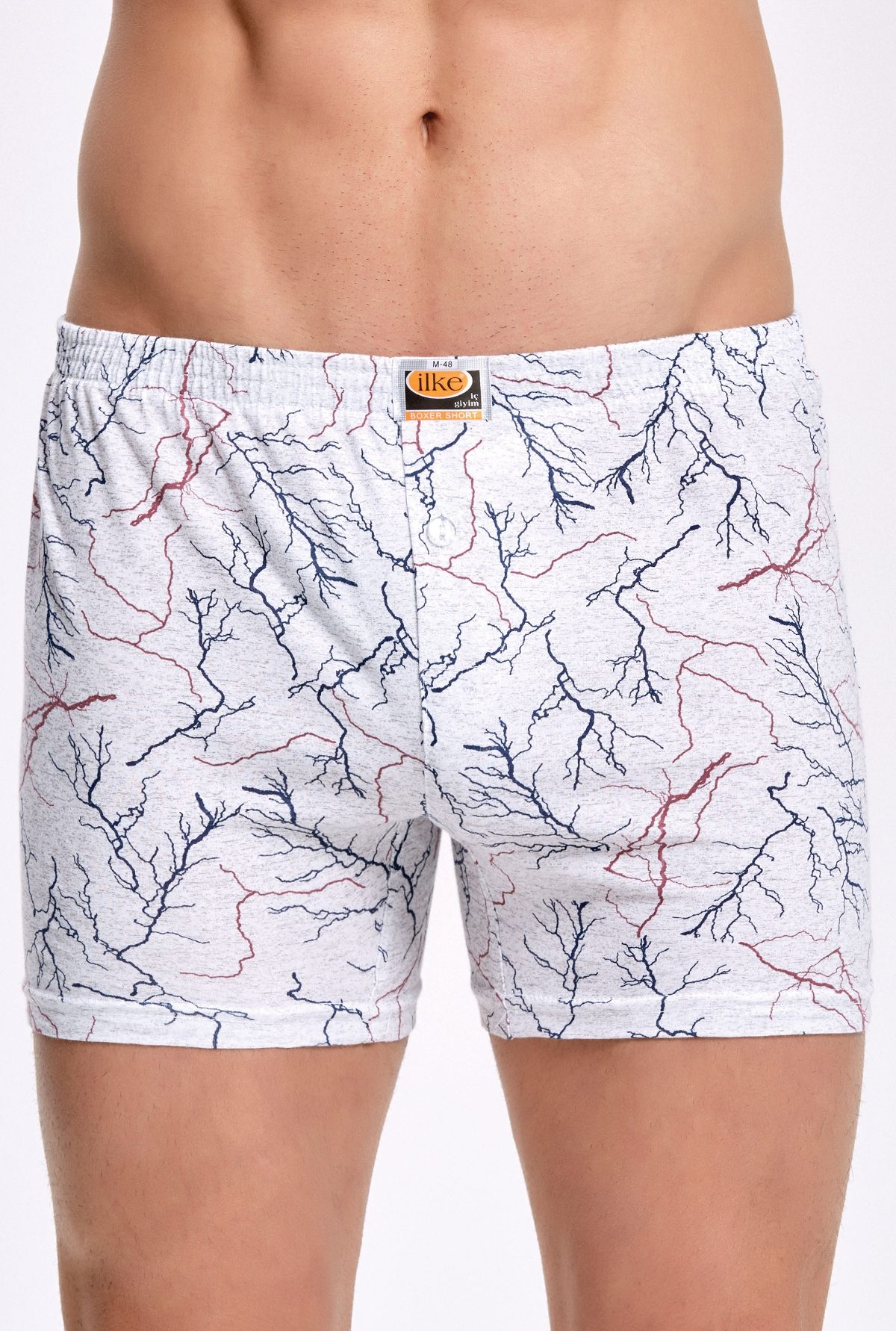 Esnek Bel Lastiği Pamuk Boxer Erkek İlke 001 - Asorti