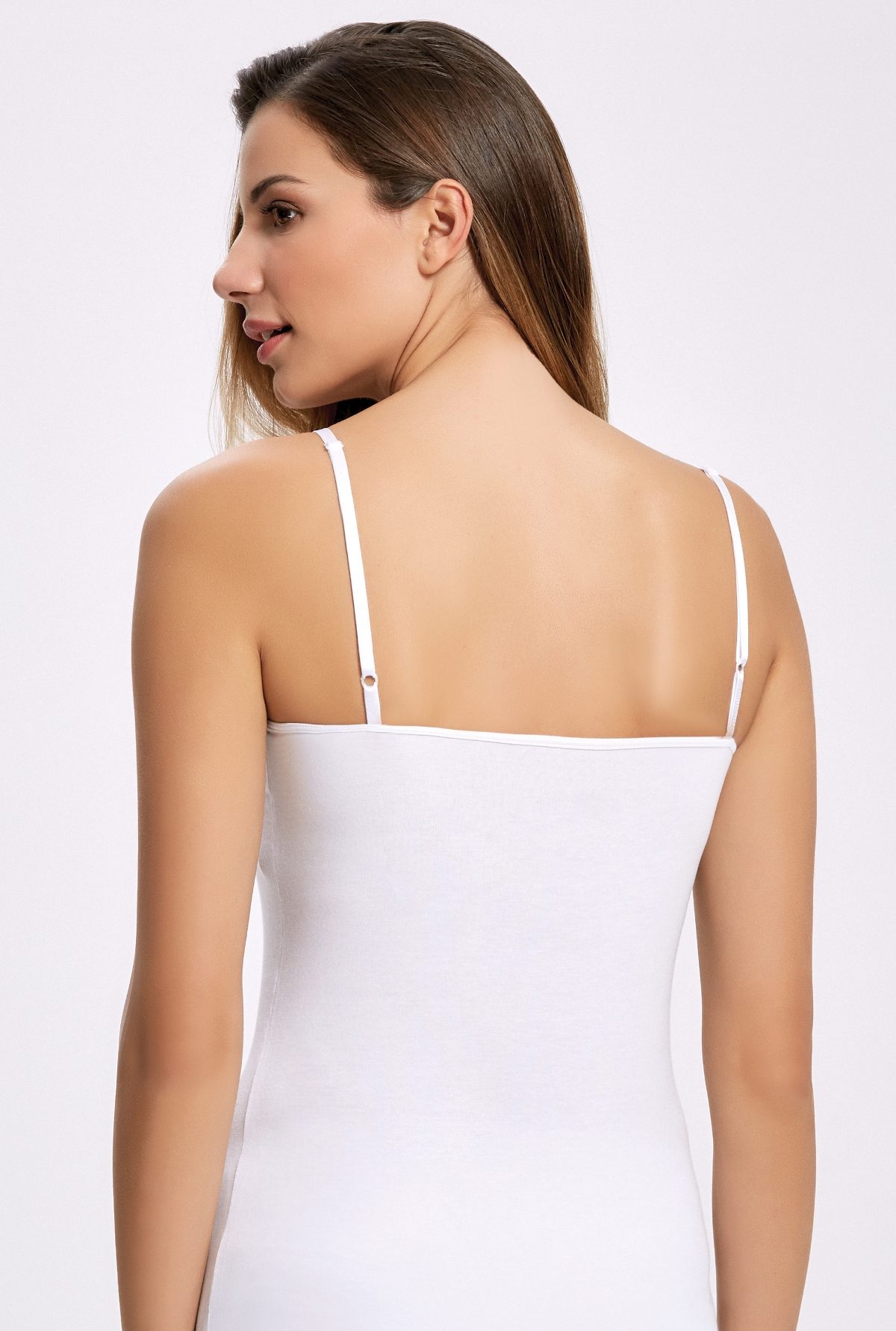 Pamuklu Ayarlanabilir Askılı Atlet İlke 2306 - Beyaz