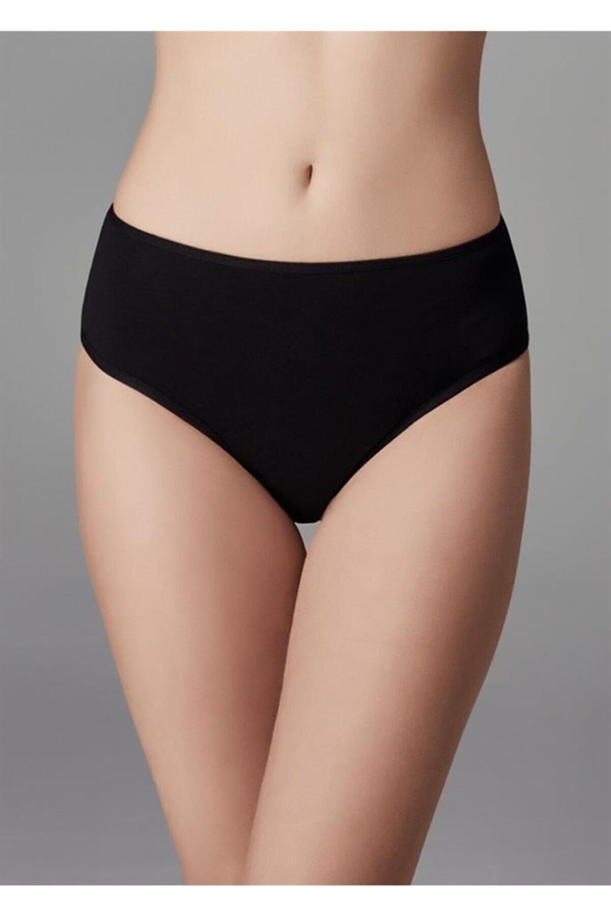 Yüksek Bel Bambu Külot 2 li Büyük Beden Q-En 906 - Siyah