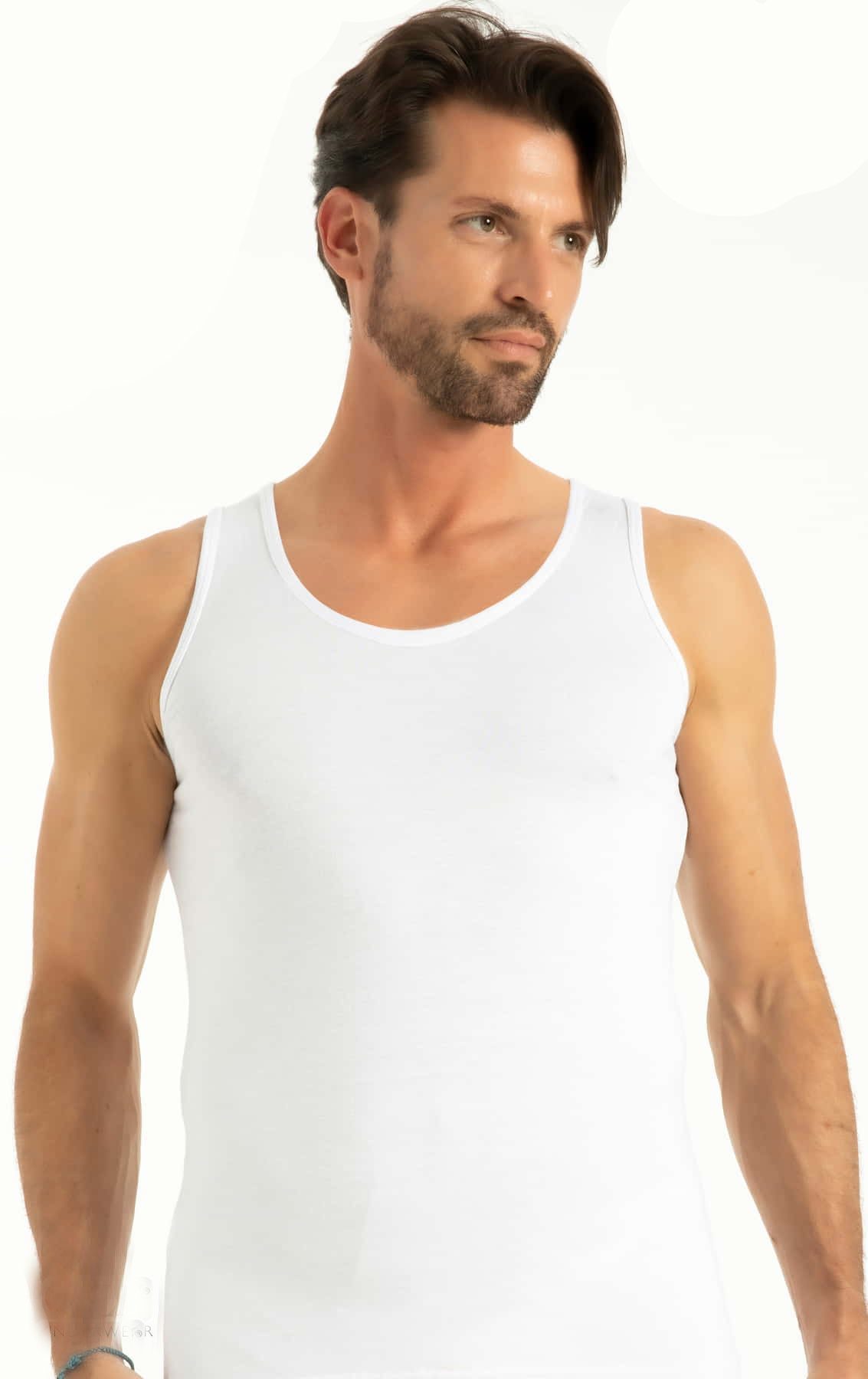 Bambu Elastan Askılı Erkek Atlet Q-En 600 - Beyaz