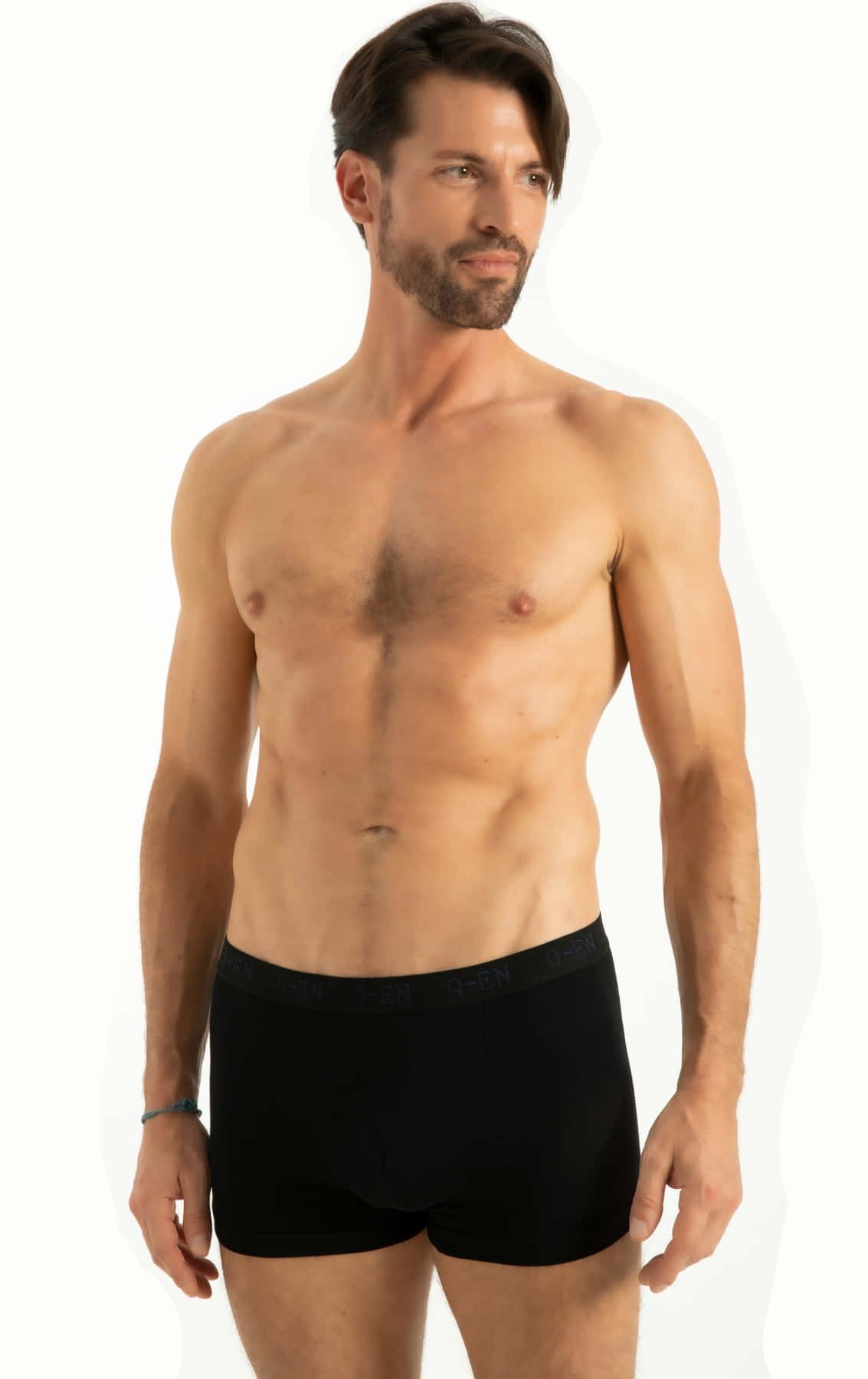 Pamuklu Esnek Bel Boxer Q-En 500 - Siyah