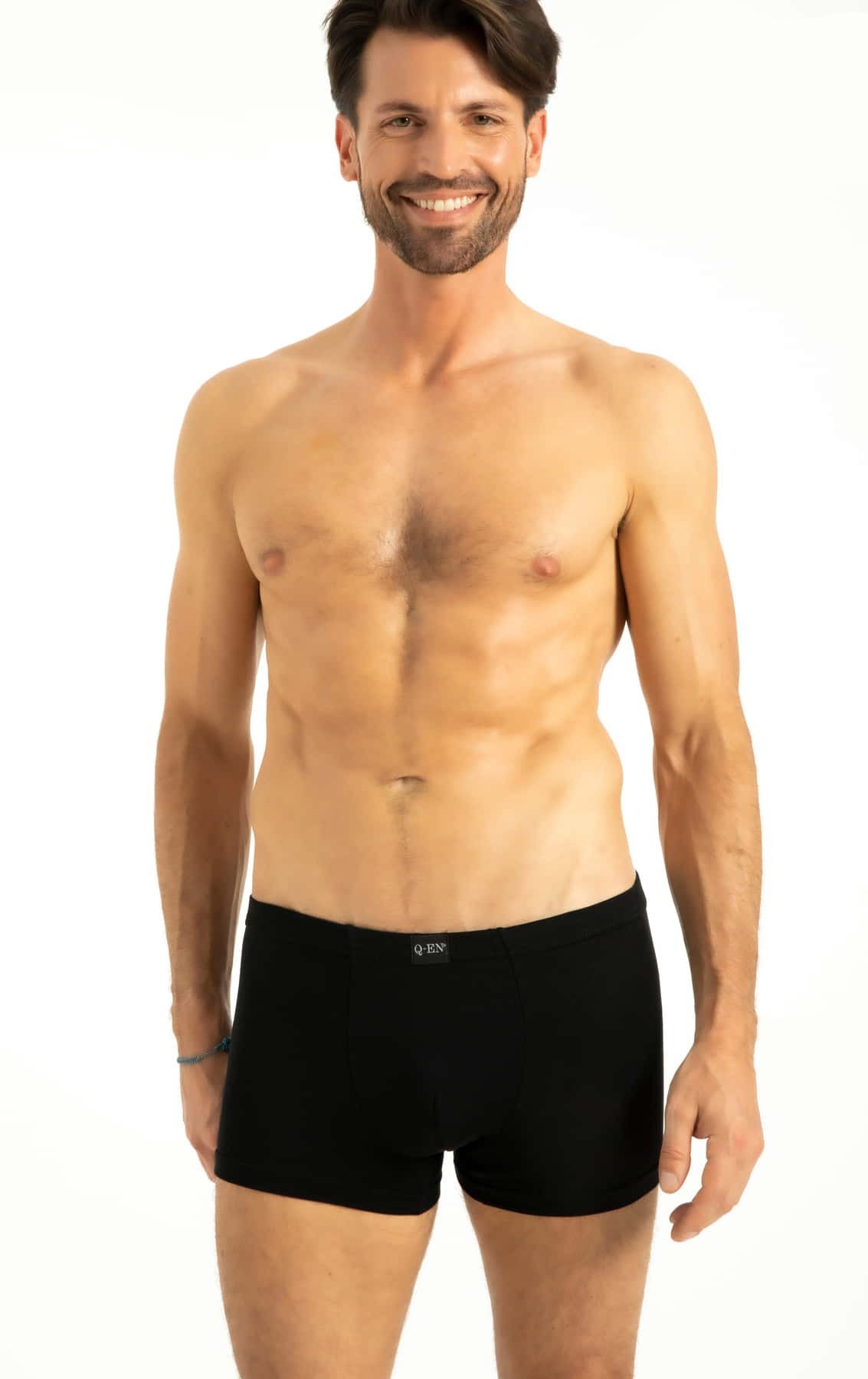 Bambu Elastan Geçme Bel Boxer Q-En 514 - Siyah