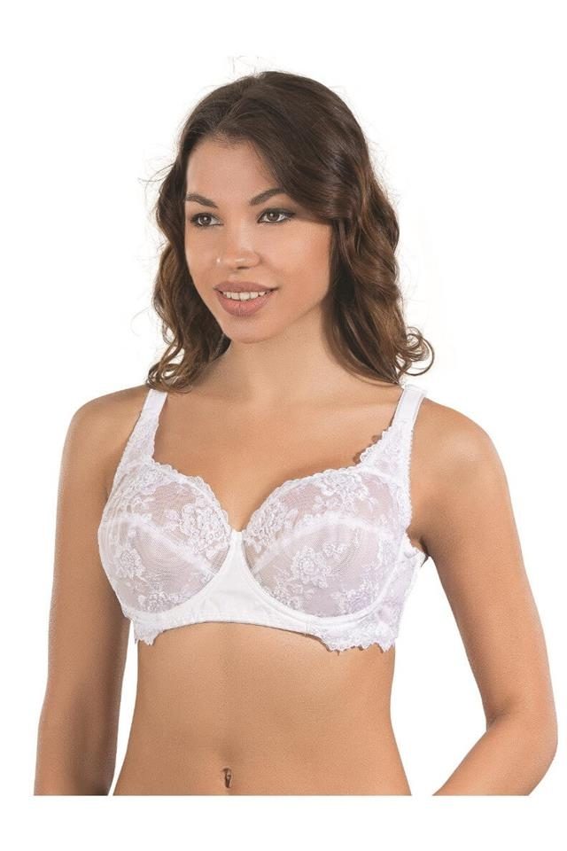 Balenli Dantelli Sütyen Siyah Emay 146 - Beyaz
