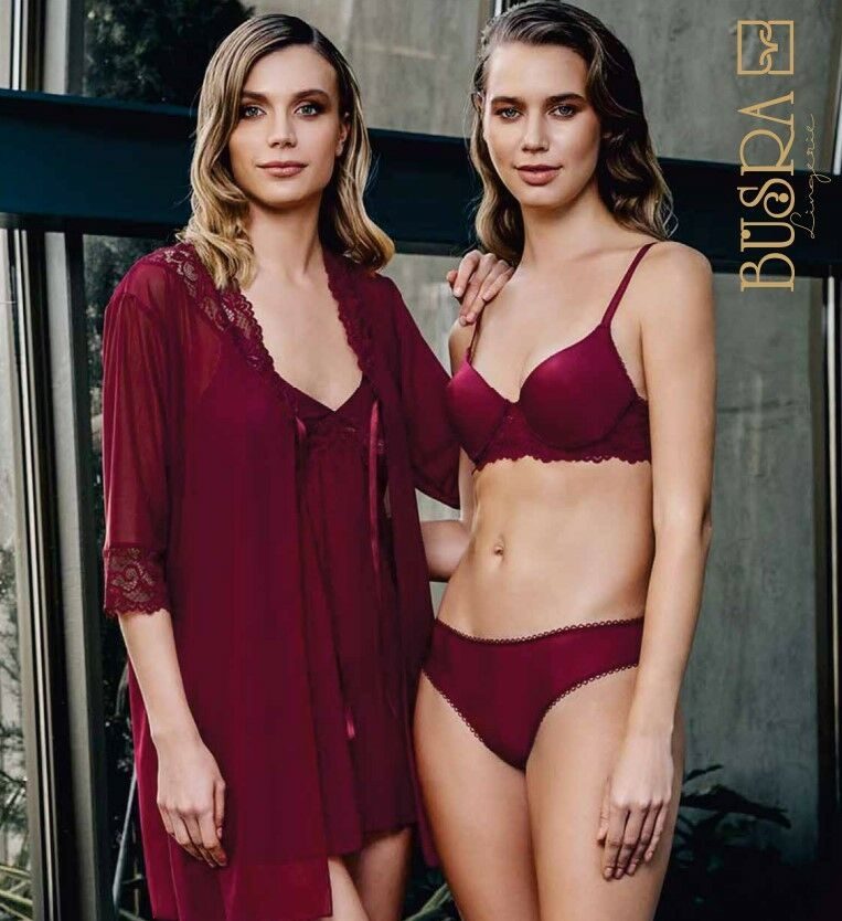 4'lü Balenli Destekli Gecelik Sütyen Takım Büşra 1406 - Bordo