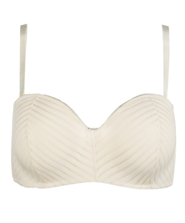 Dantel Detaylı Desteksiz Straplez Sütyen NBB 3001 - Ekru