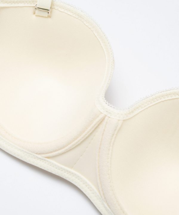 Dantel Detaylı Desteksiz Straplez Sütyen NBB 3001 - Ekru