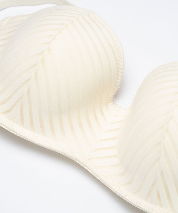 Dantel Detaylı Desteksiz Straplez Sütyen NBB 3001 - Ekru