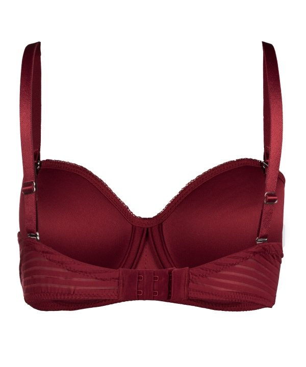 Dantel Detaylı Desteksiz Straplez Sütyen NBB 3001 - Bordo