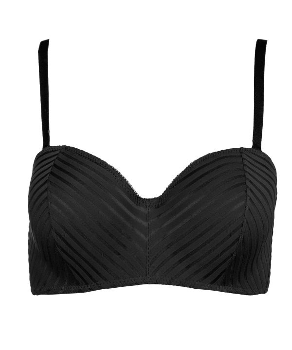 Dantel Detaylı Desteksiz Straplez Sütyen NBB 3001 - Siyah