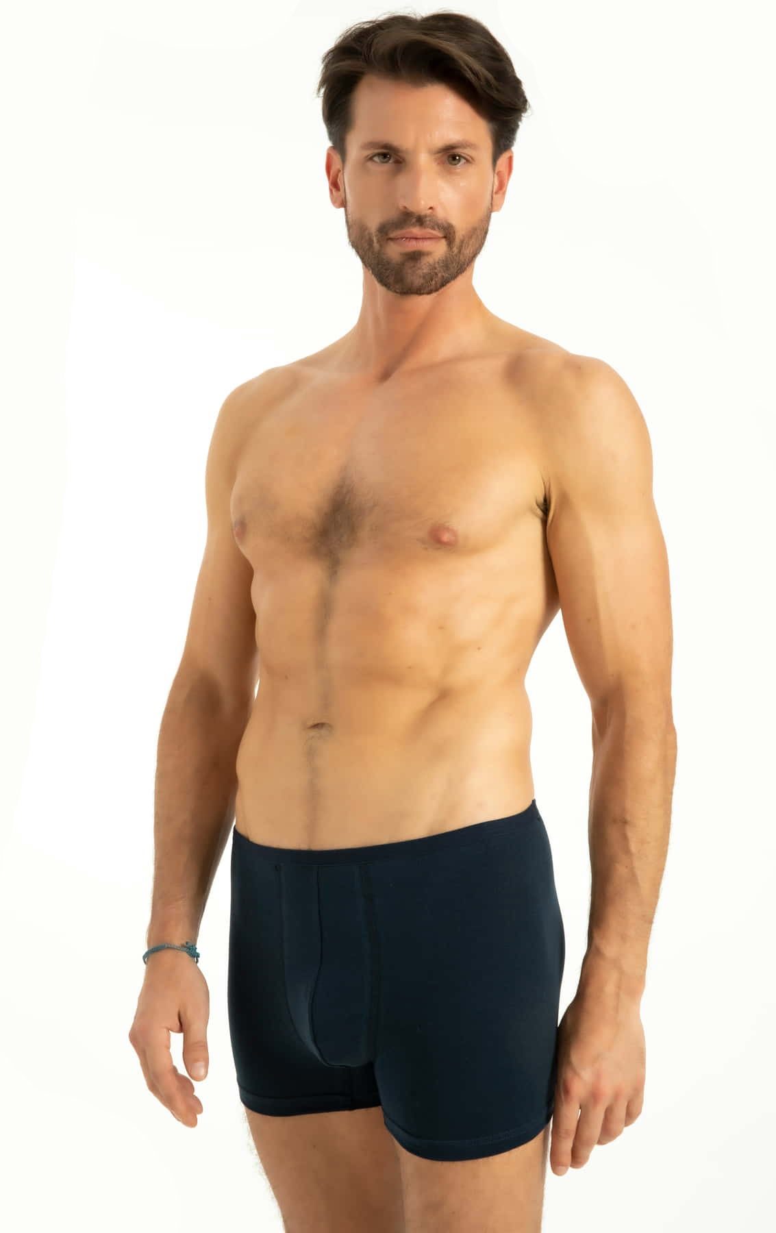 Q-En Pamuklu Elastan Düz Lastikli Uzun Paça Boxer Q-En 518 - Görsel 2