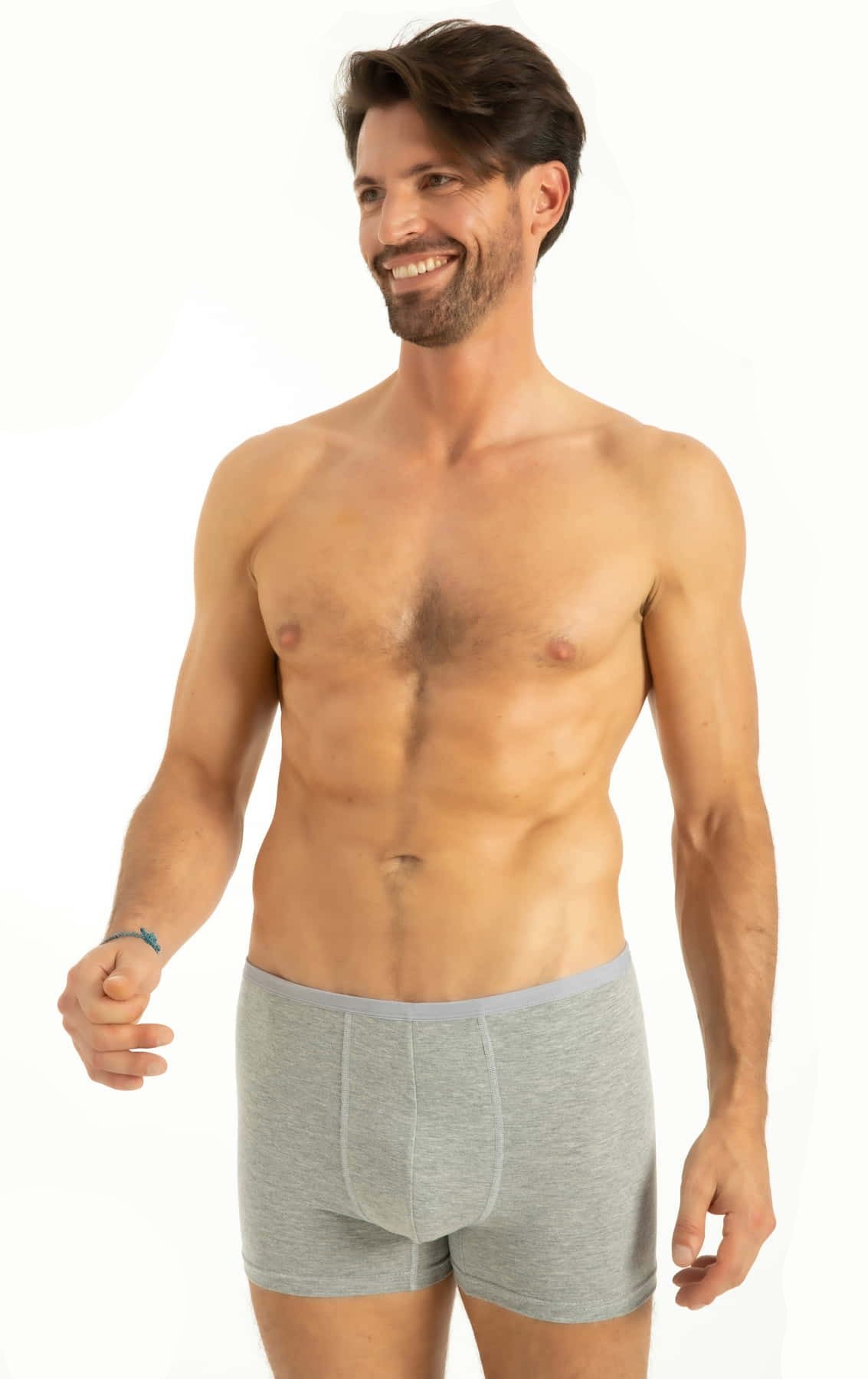 Q-En Pamuklu Elastan Düz Lastikli Uzun Paça Boxer Q-En 518 - Görsel 3