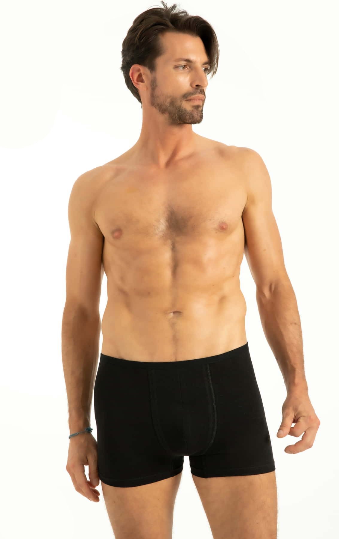 Q-En Pamuklu Elastan Düz Lastikli Uzun Paça Boxer Q-En 518 - Görsel 4