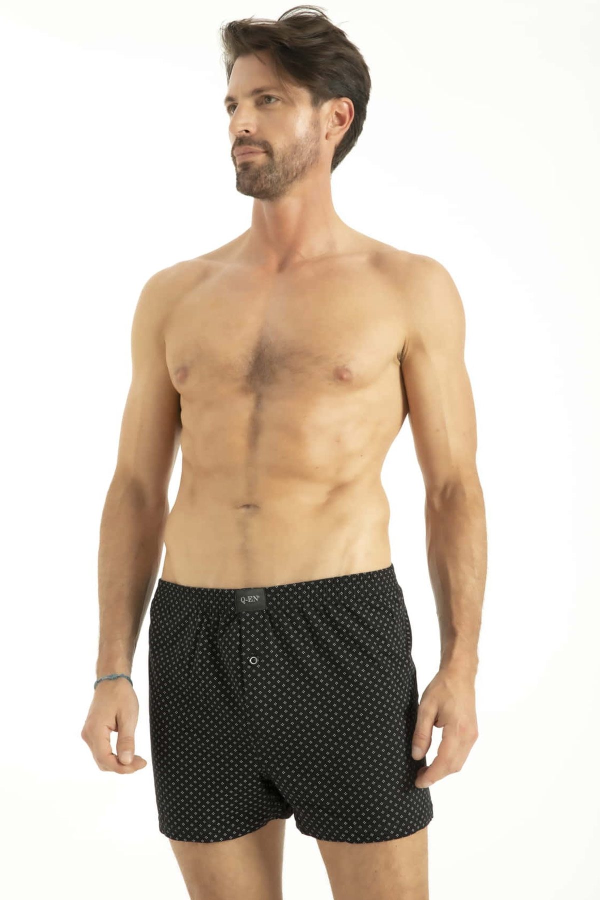 Q-En Pamuklu Düz Dikişli Uzun Paça Boxer Q-En 522