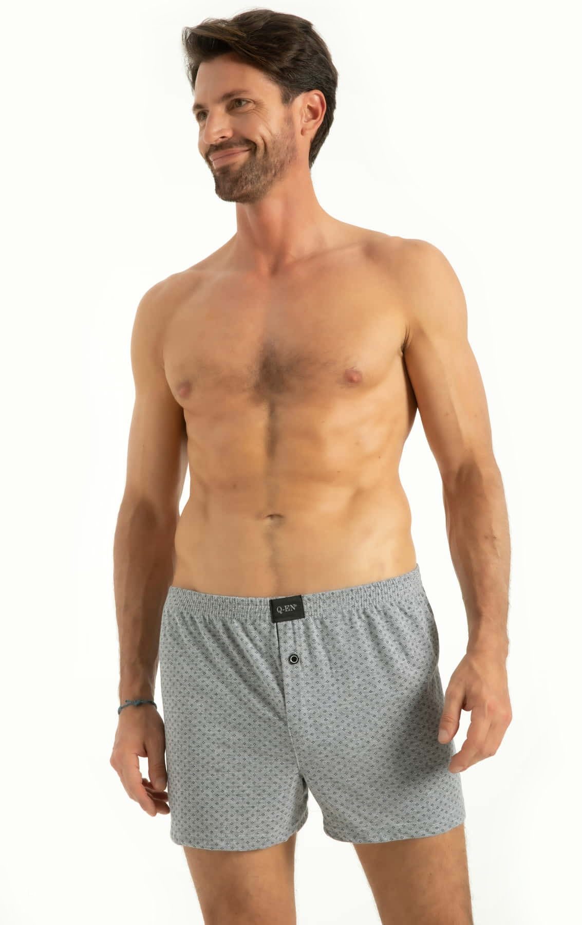 Q-En Pamuklu Düz Dikişli Uzun Paça Boxer Q-En 522 - Görsel 5