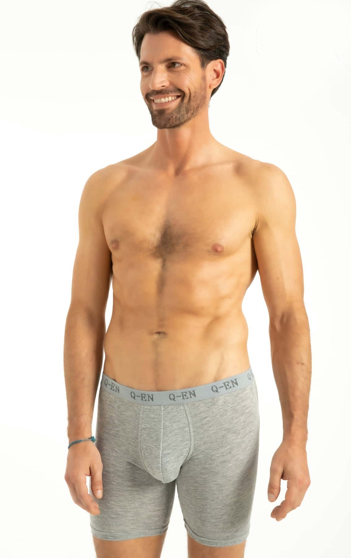 Q-En Pamuklu Esnek Bel Lastiği Uzun Paça Boxer Q-En 521