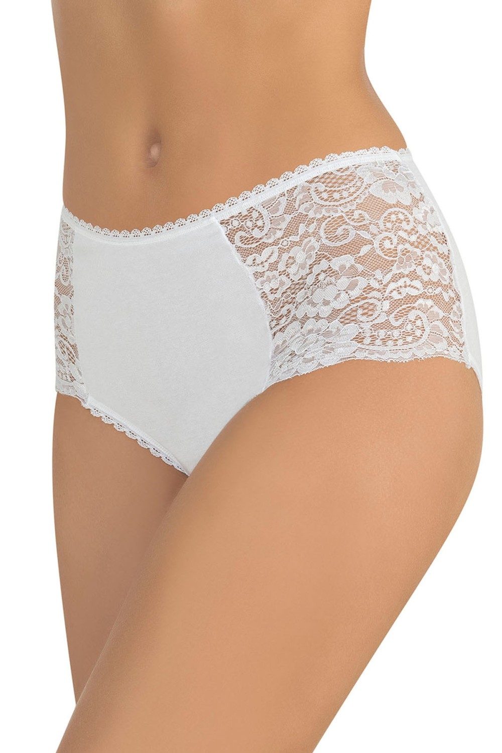 Dantelli Kenarı Geniş Yüksek Bel Külot Fabony 1250 - Beyaz