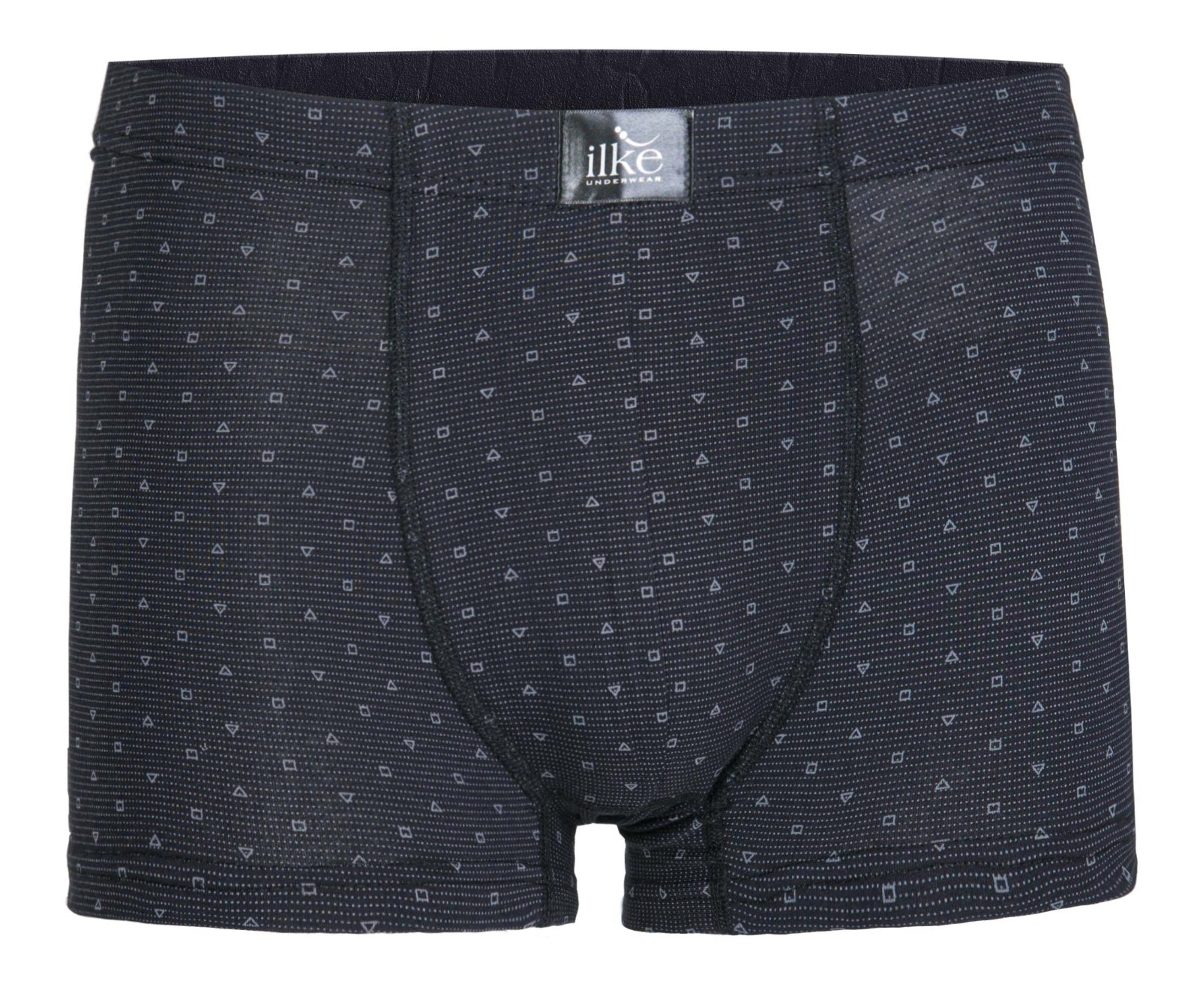 Likralı Pamuklu Desenli Boxer İlke 1601 - Siyah