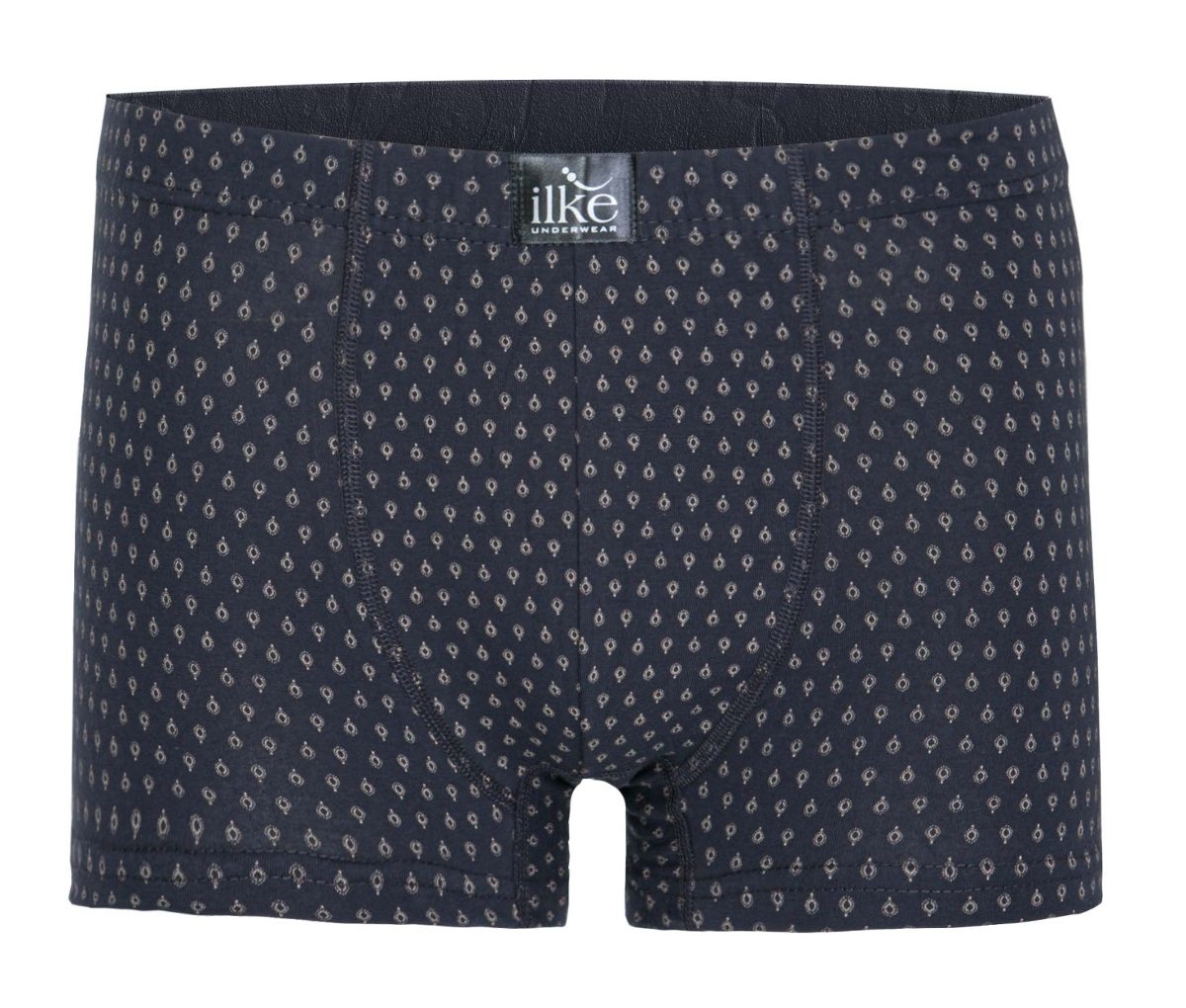 Likralı Pamuklu Desenli Boxer İlke 1601 - Siyah