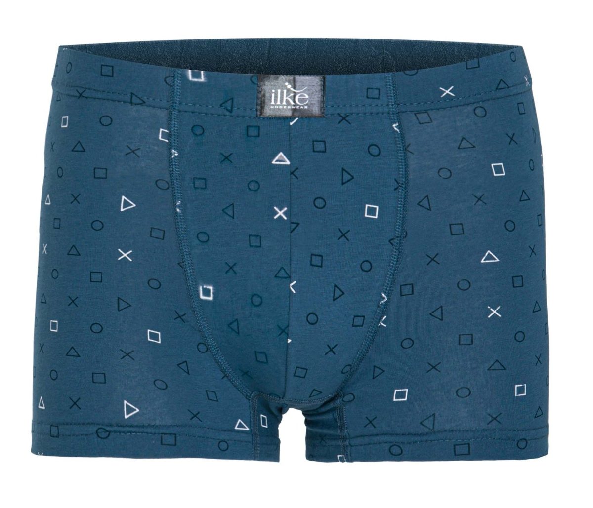 Likralı Pamuklu Desenli Boxer İlke 1601 - İndigo