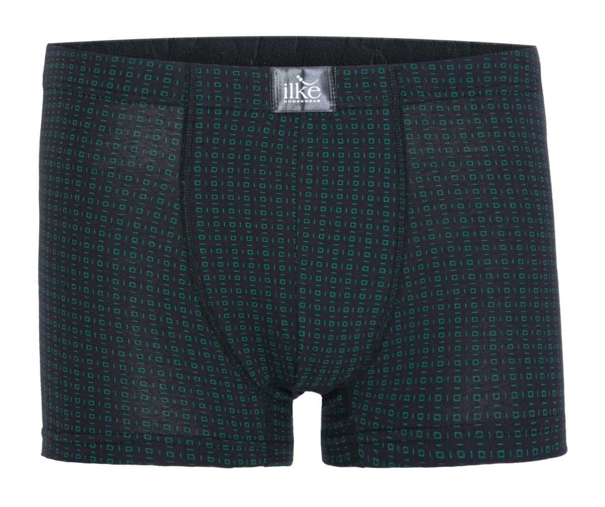 Likralı Pamuklu Desenli Boxer İlke 1601 - İndigo