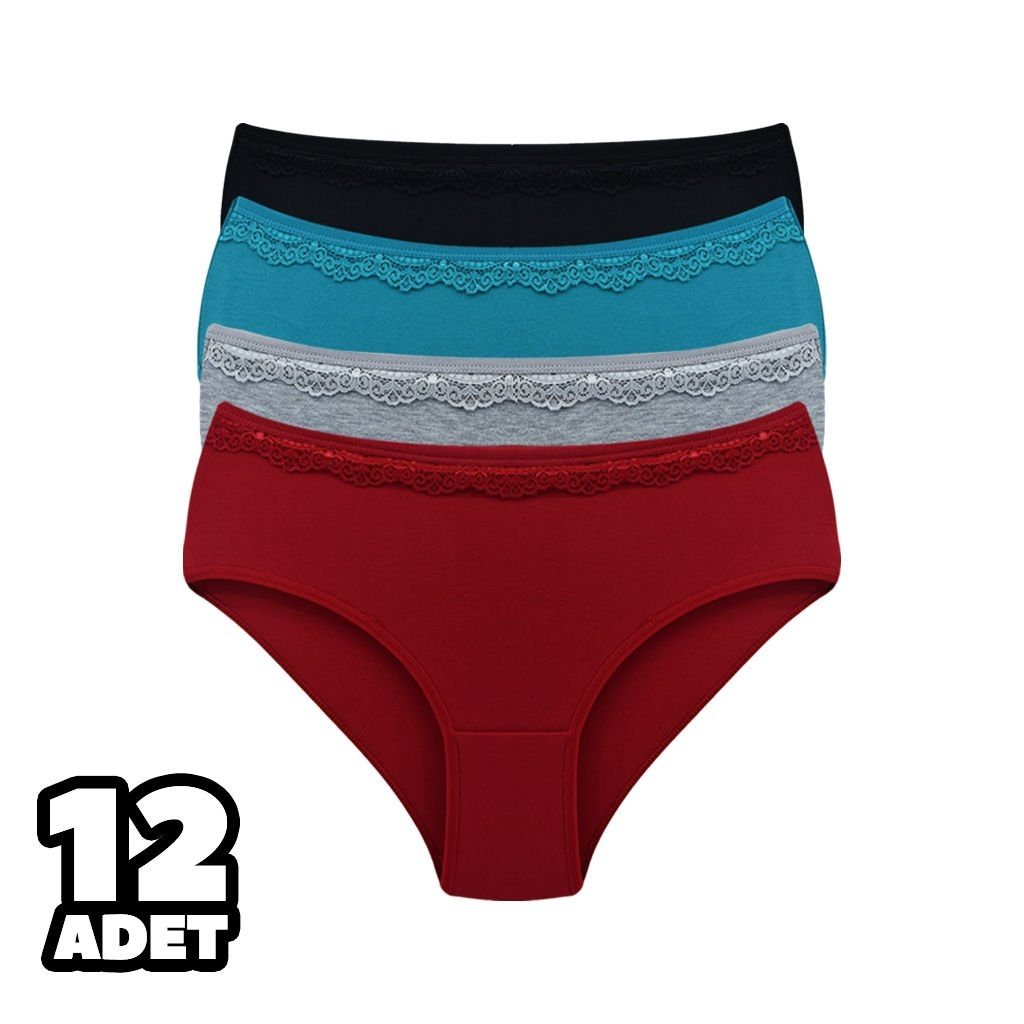 Beli Dantel Detaylı Pamuklu Slip Külot Dondeza 2010 - Bordo