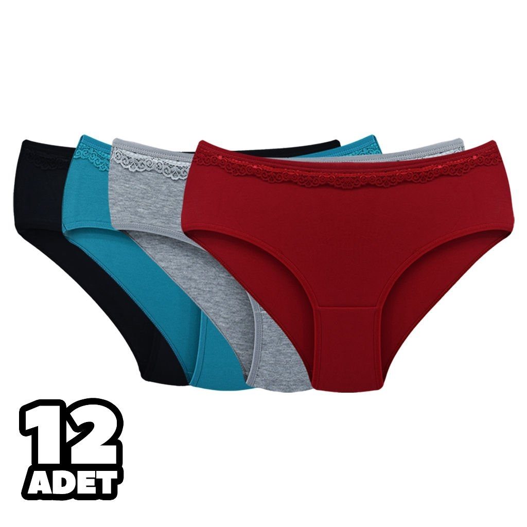 Beli Dantel Detaylı Pamuklu Slip Külot Dondeza 2010 - Gri