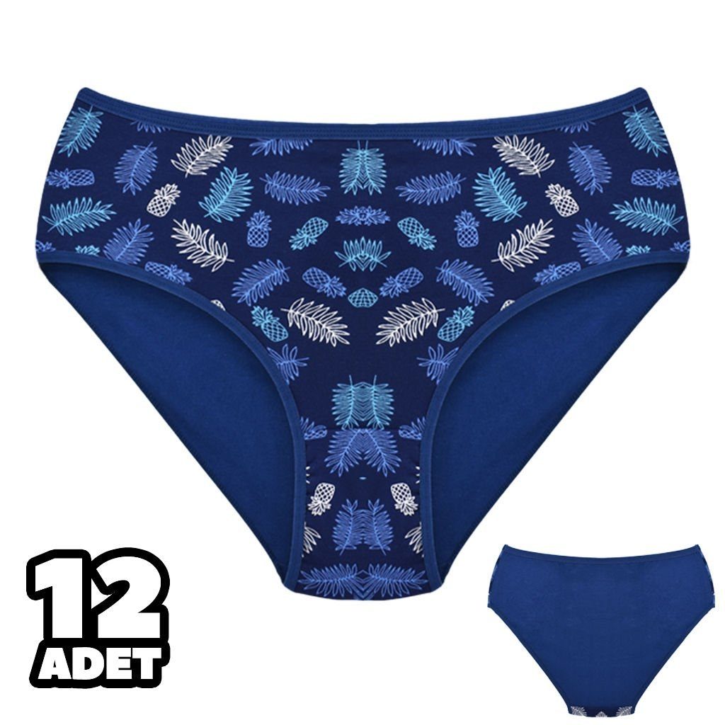 Desenli Lacivert Yüksek Bel Külot Dondeza 301144 - Lacivert