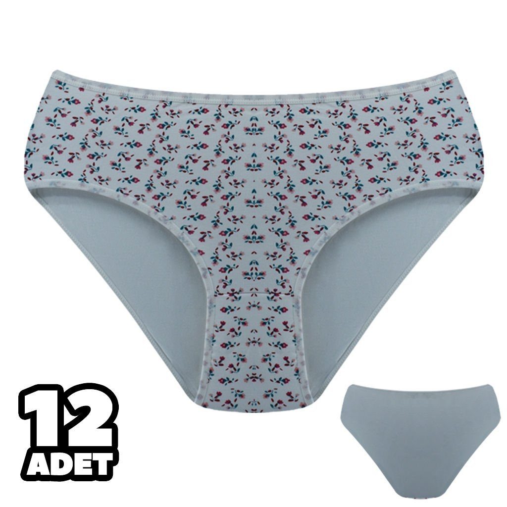 Yüksek Bel Çiçek Desenli Külot Dondeza 301-148 - Ekru