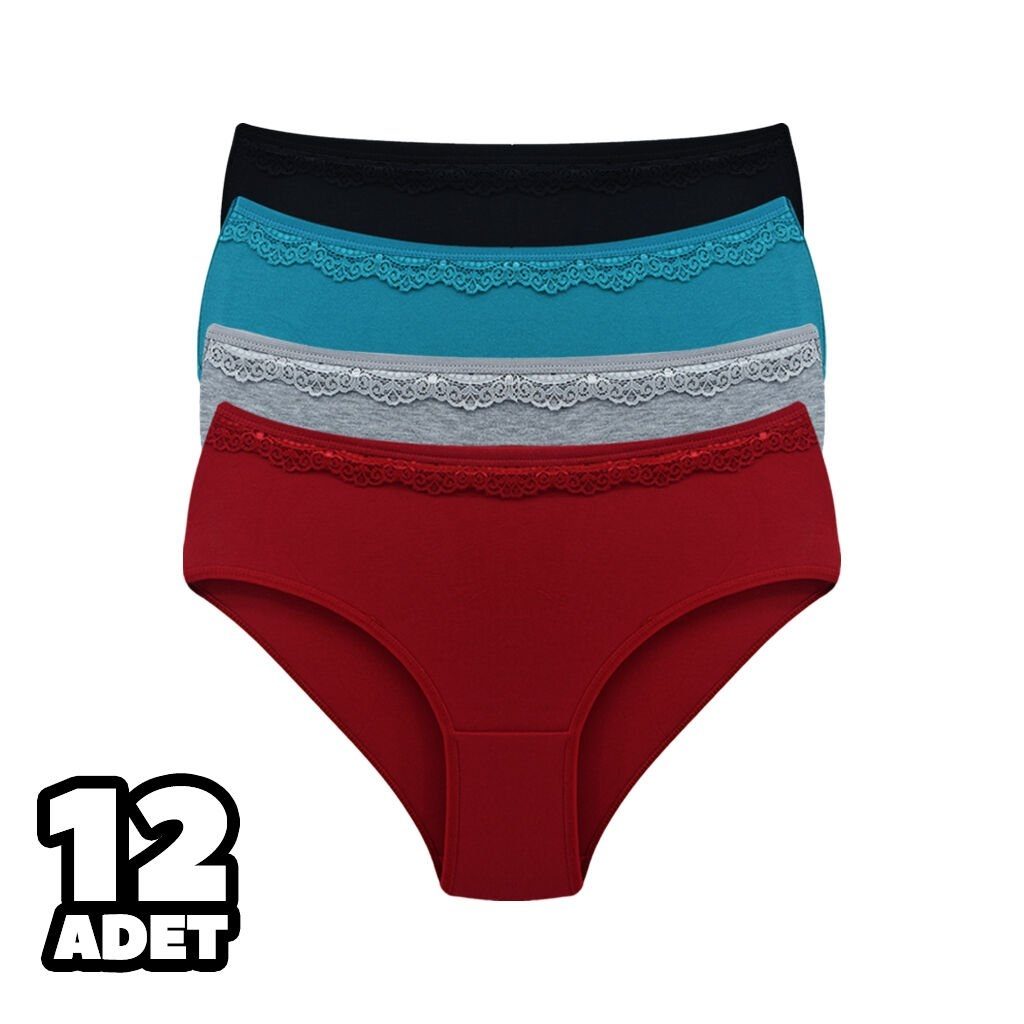 Dantelli Yüksek Bel Slip Külot Dondeza 3035 - Gri