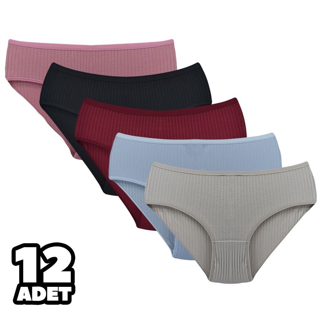 Viskon Fitilli Yüksek Bel Külot Dondeza 359 - Asorti