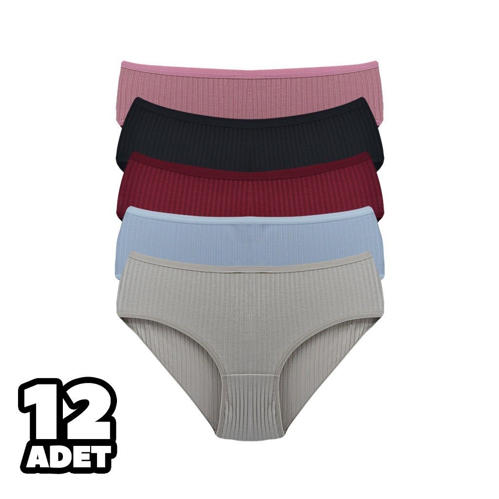 Viskon Fitilli Yüksek Bel Külot Dondeza 359 - Asorti