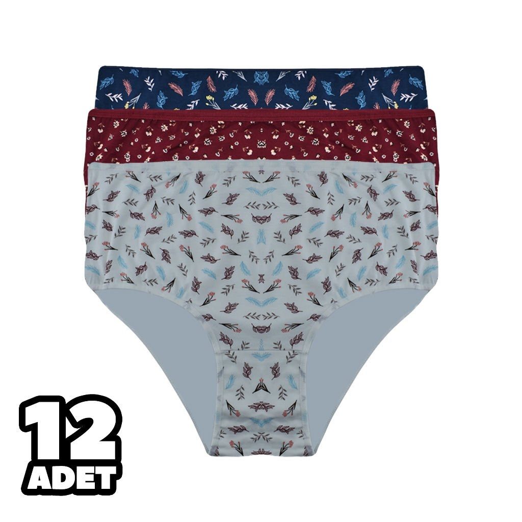 Yüksek Bel Destekli Desenli Bayan Bato Külot Dondeza 615 - Asorti