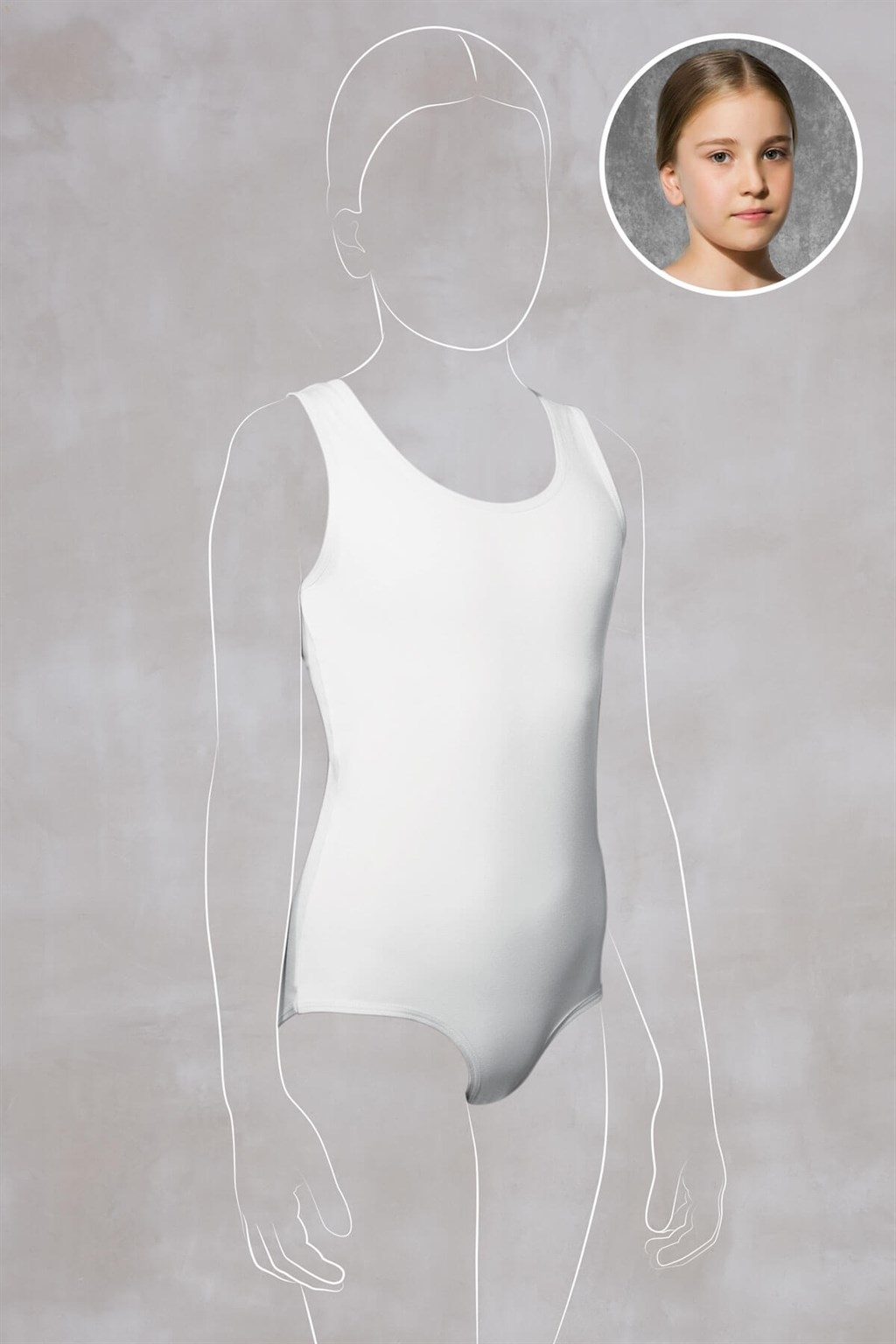 Pamuklu Geniş Askılı Kız Çocuk Atlet Doreanse 450 - Beyaz