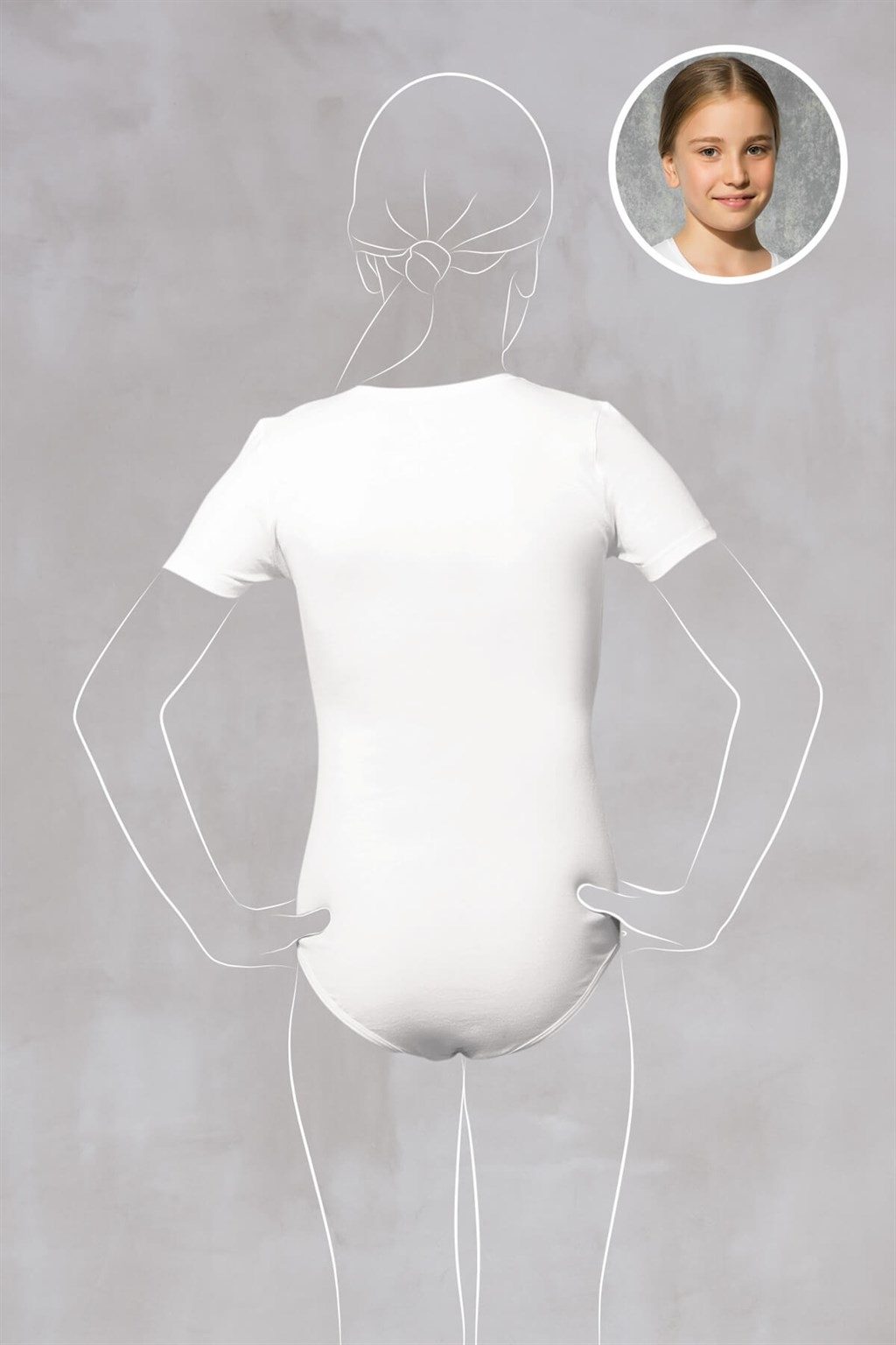 Modal Pamuklu Geniş Askılı Kız Çocuk Body Suit Doreanse 460 - Beyaz