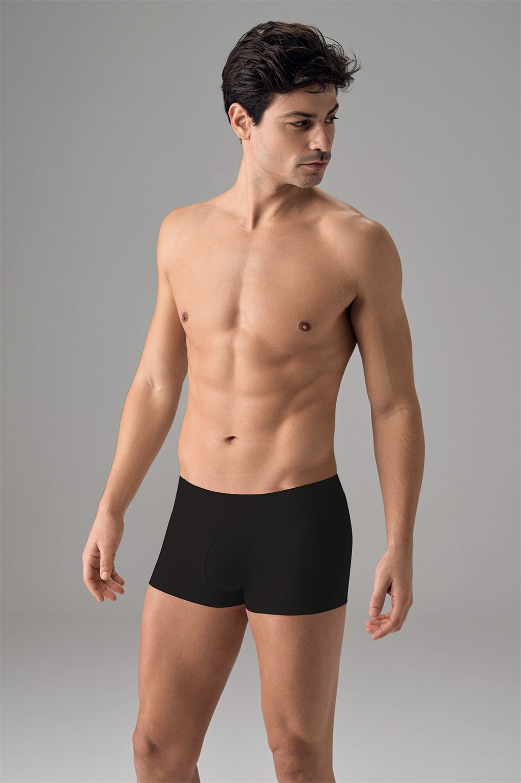 Pamuklu Dikişsiz Mini Paça Boxer Doreanse 1749 - Siyah