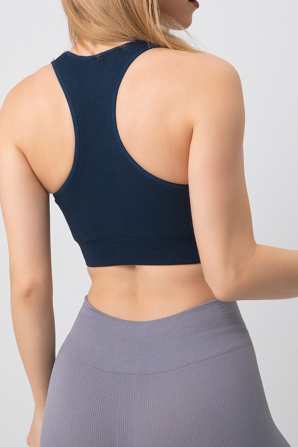 DoReMi Seamless Ripli Pedli Spor Sütyen 002-000166 - Lacivert