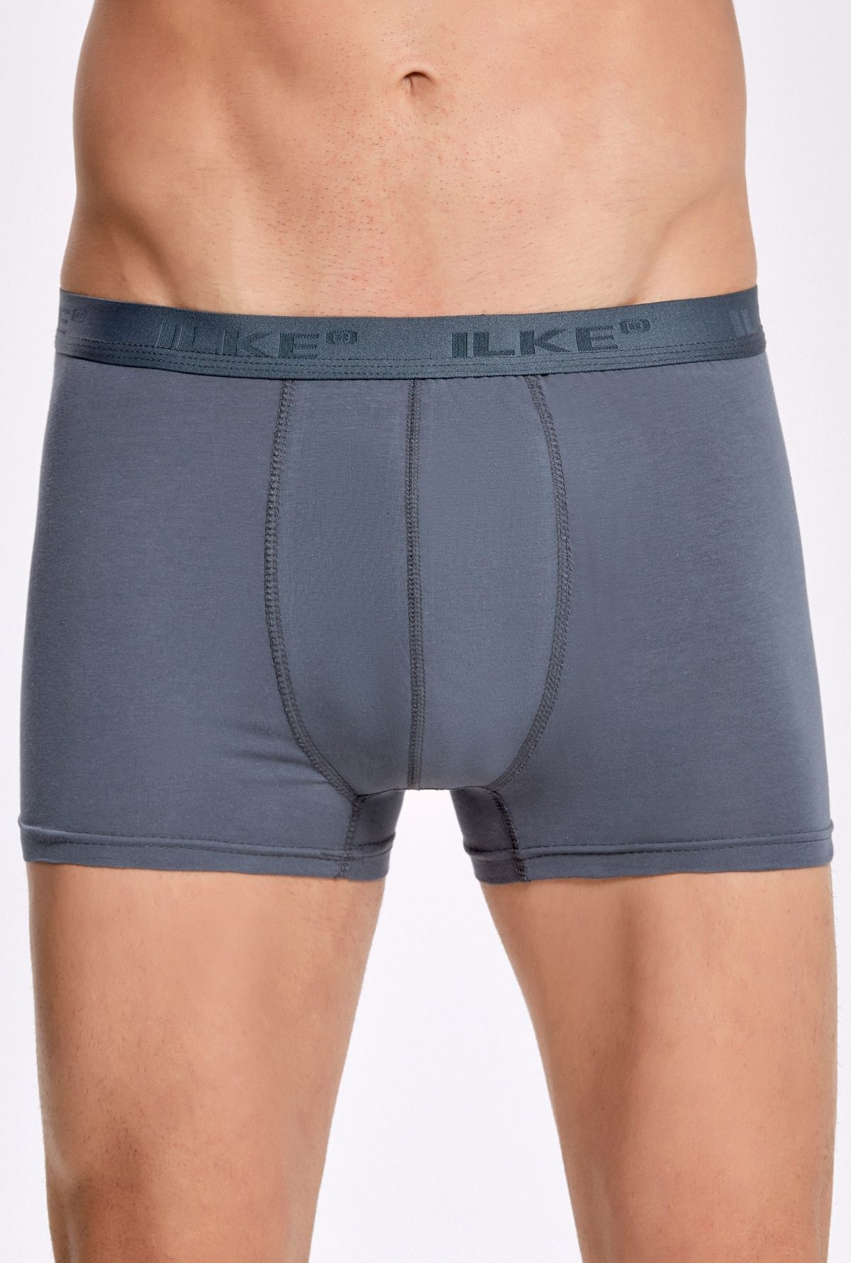 Likralı Esnek Bel Boxer Siyah-Füme İlke 1600 - Lacivert-İndigo