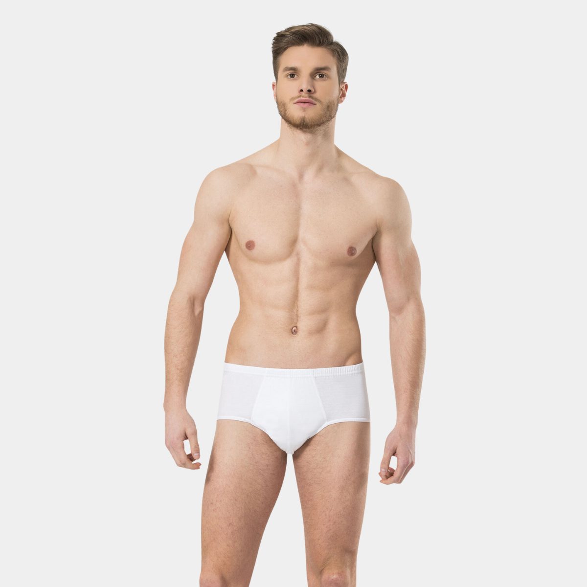 Pamuklu Düz Klasik Erkek Slip 2'li Paket Türen 111 - Beyaz