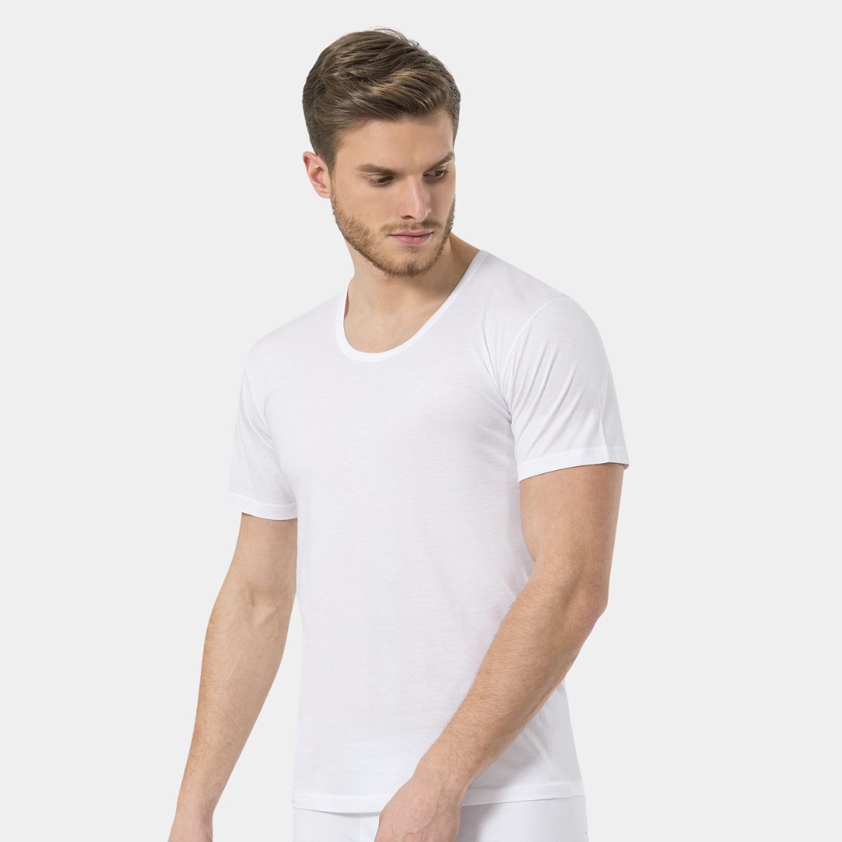 Türen Pamuklu Modal Bisiklet Yaka Atlet Erkek Türen 181 - Görsel 2