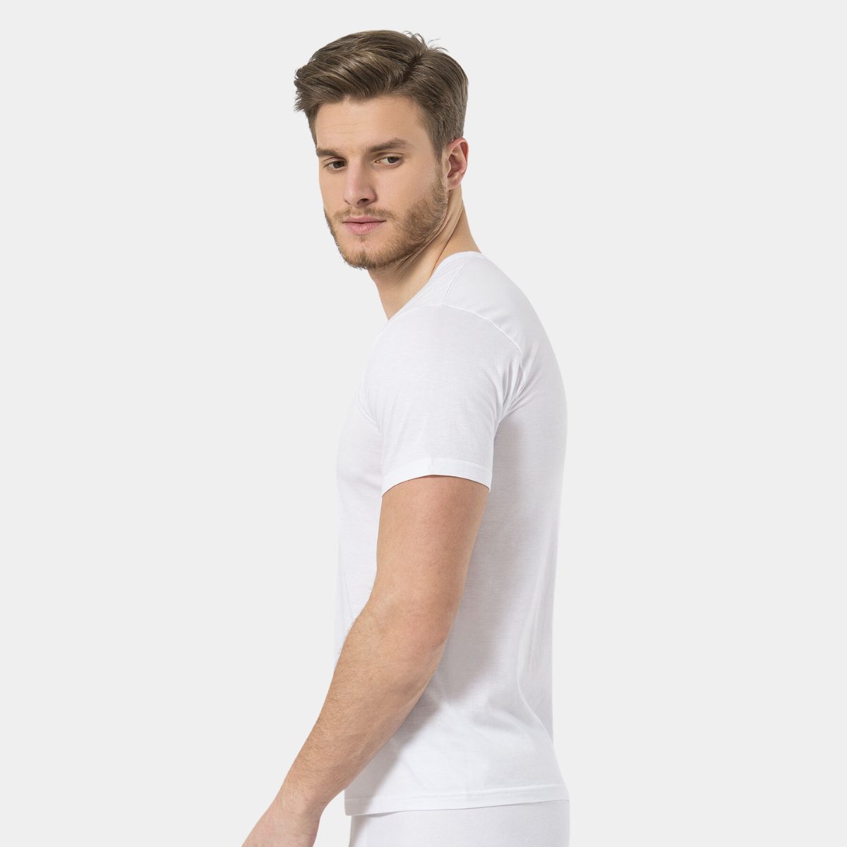 Pamuklu Modal V Yaka Erkek Atlet Türen 182 - Beyaz