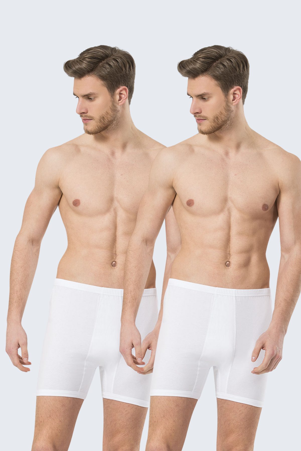 Pamuk Modal Dikişsiz 2Li Erkek Boxer Türen 115 - Beyaz