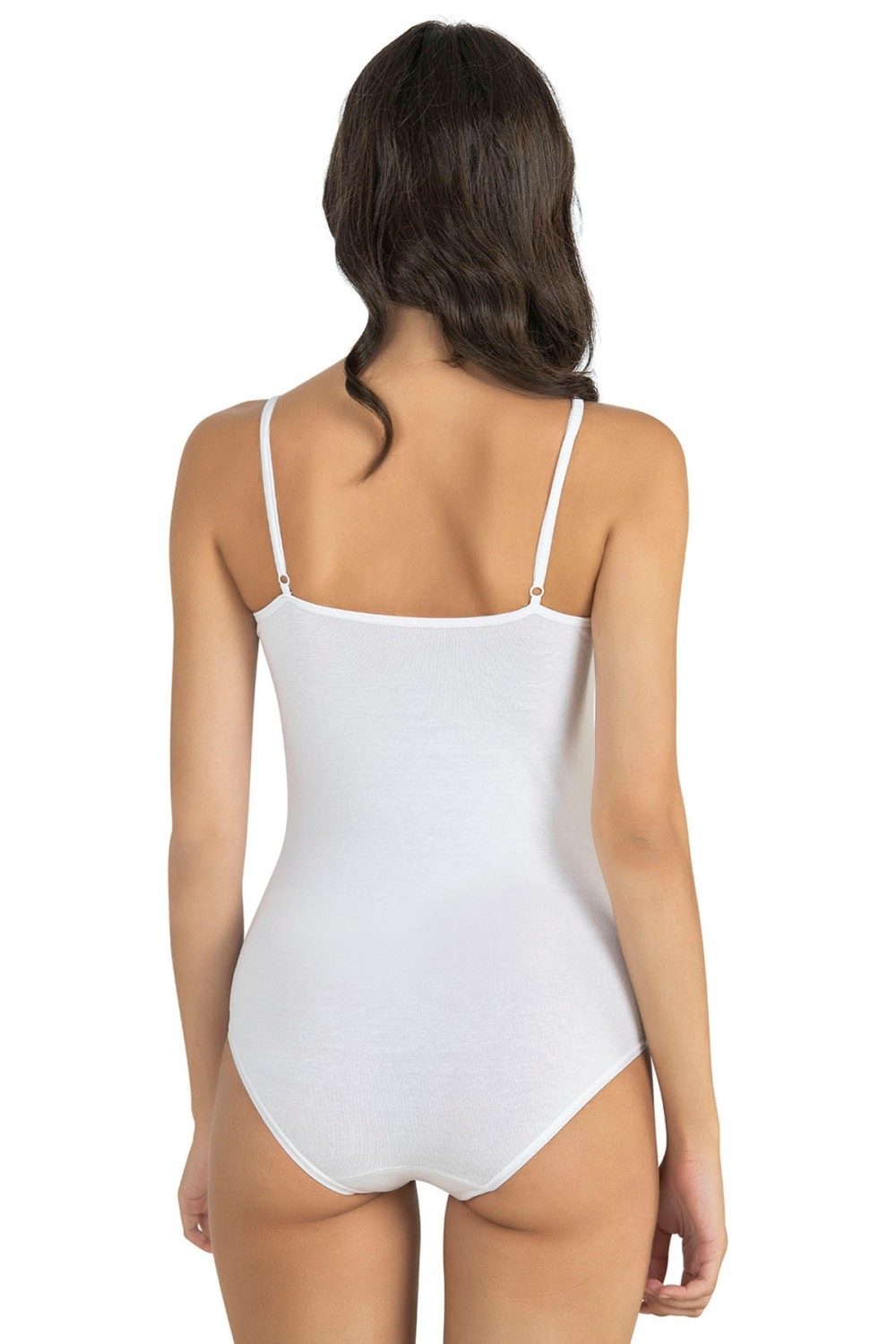 Çıtçıt Detaylı İnce Askılı Body Fabony 1180 - Beyaz